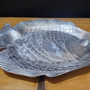 Silver Fish-Shaped Serving Tray